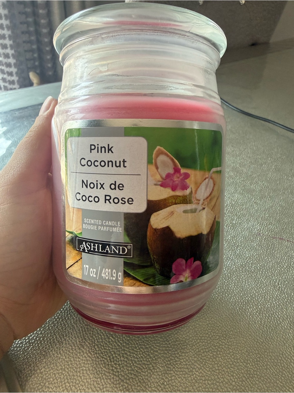 Ashland Pink Coconut Scented Jar Candle - Pink